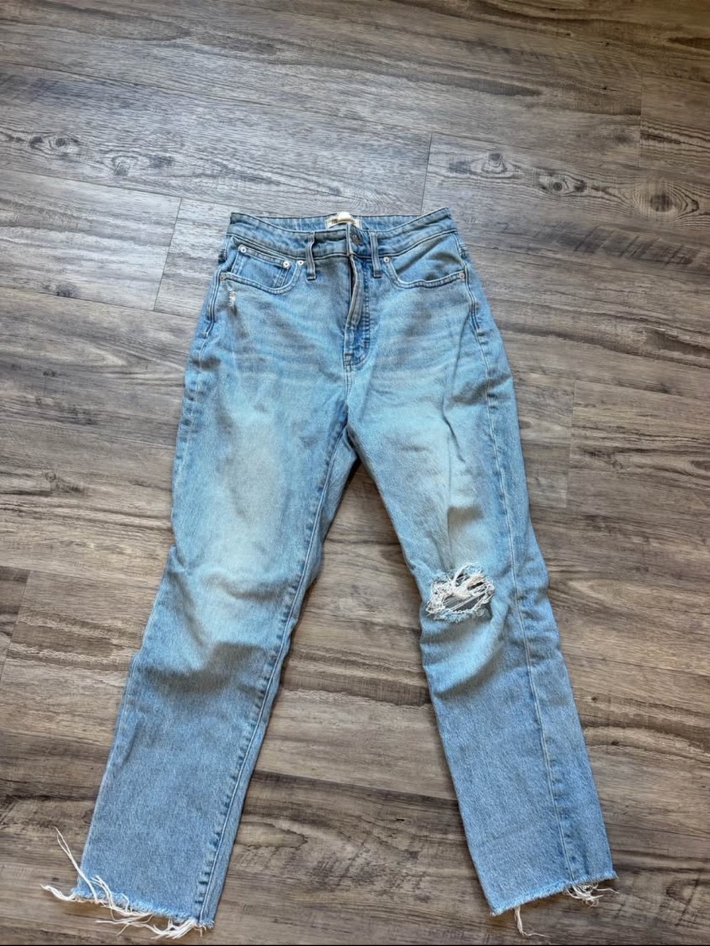 Light Blue Distressed madewell Women's Jeans